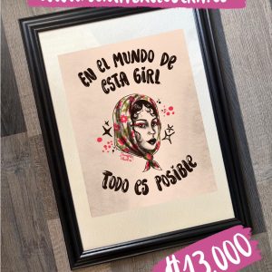 Print enmarcado En el mundo de esta girl todo es posible
