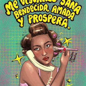 Print enmarcado.  Me visualizo sana, bendecida, amada y prospera